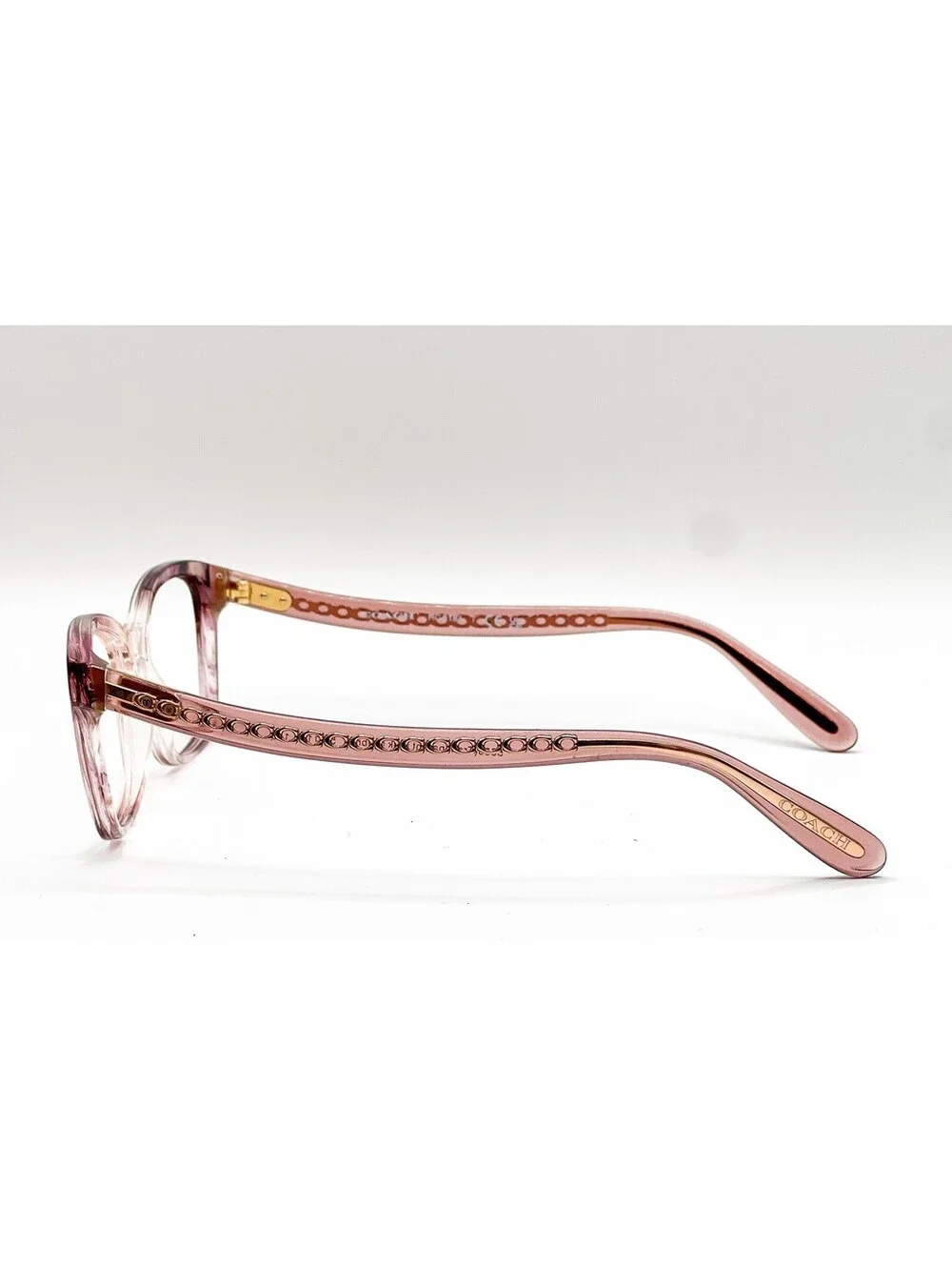 Coach HC 6181 5656 Transparent Pink Ombre Rectangle Eyeglass Frames 54-17-140